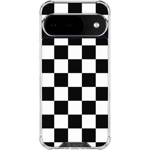 Black and White Checkered Google Pixel 10 Clear Case